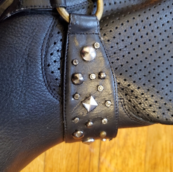 NWOT TWIGGY LONDON Black Leather Rhinestone Ankle Western Boots - Picture 5 of 10